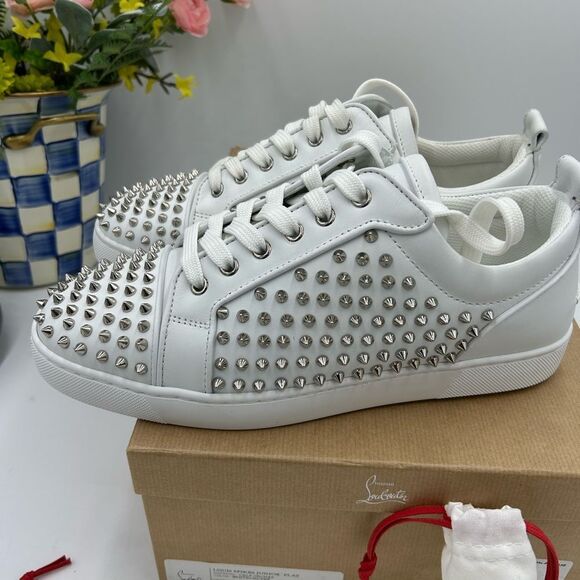 Men's Christian Louboutin, Louis Jr spikes sneakers size 42 made in Italy - Picture 13 of 15